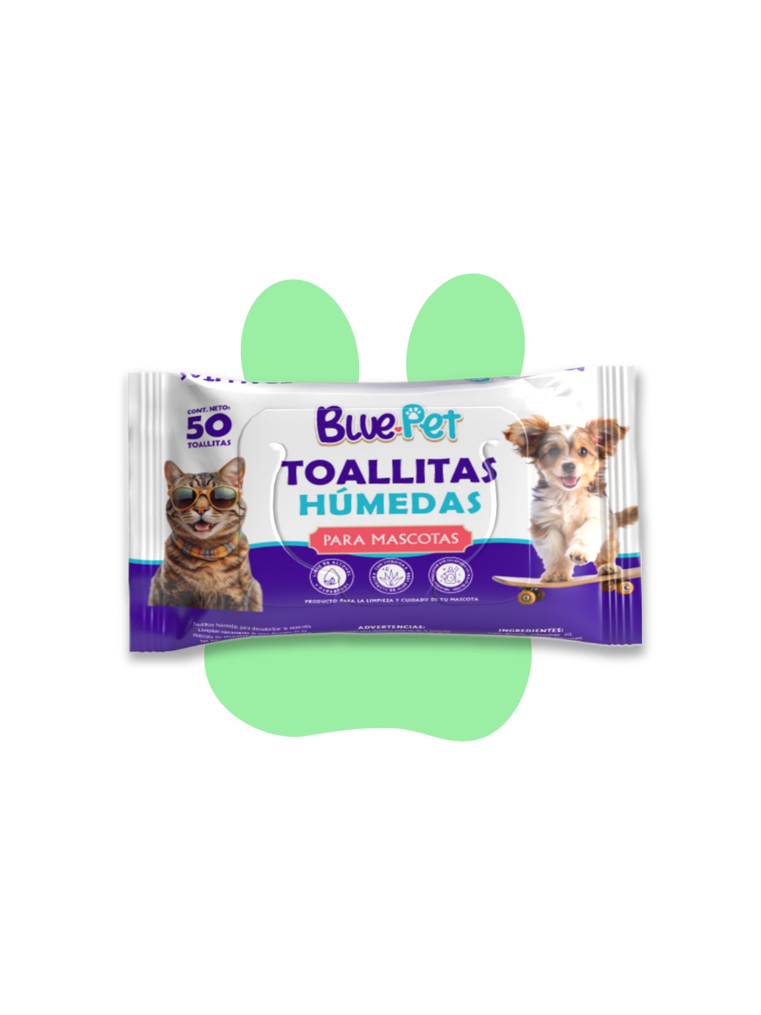 🧼🐾 Toallitas Húmedas Bluepet – Limpieza suave, amor diario